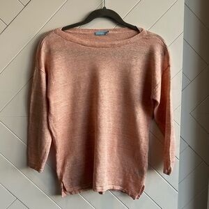 Women's J. McLauglin light Pink 100% linen Sweater size S.